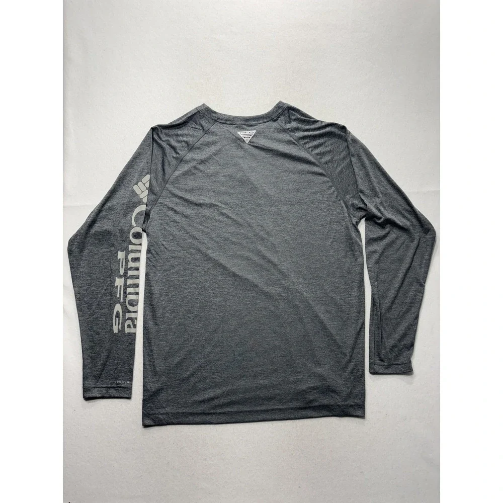 Columbia PFG Omni-Shade Shirt Mens XL Gray Long Sleeve Tee Fishing Lightweight